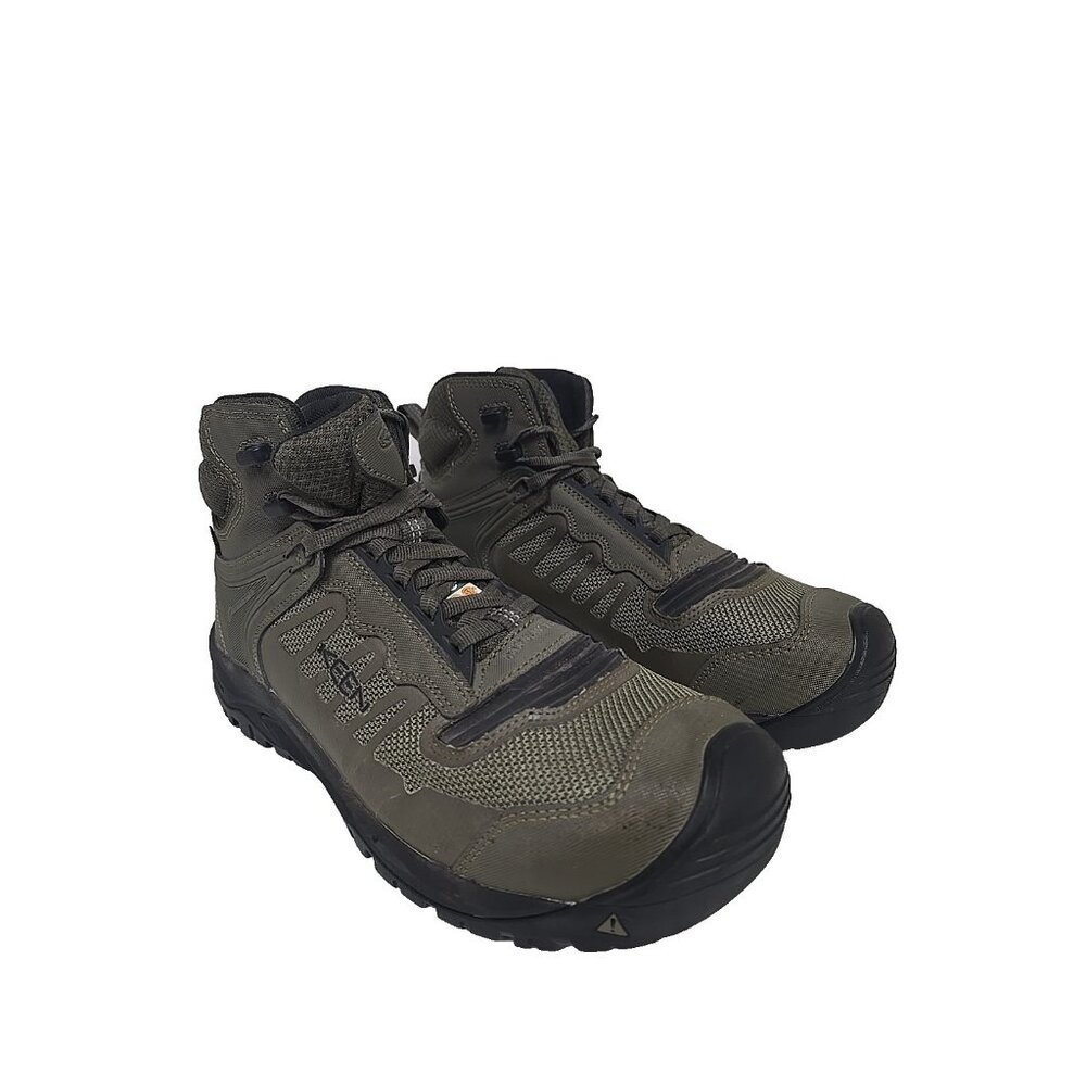 KEEN Utility Men's Reno 1027118 Composite Toe Mid Hikers Olive Size 11D